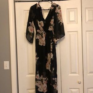 Black Floral Maxi Dress